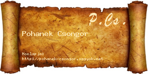 Pohanek Csongor névjegykártya